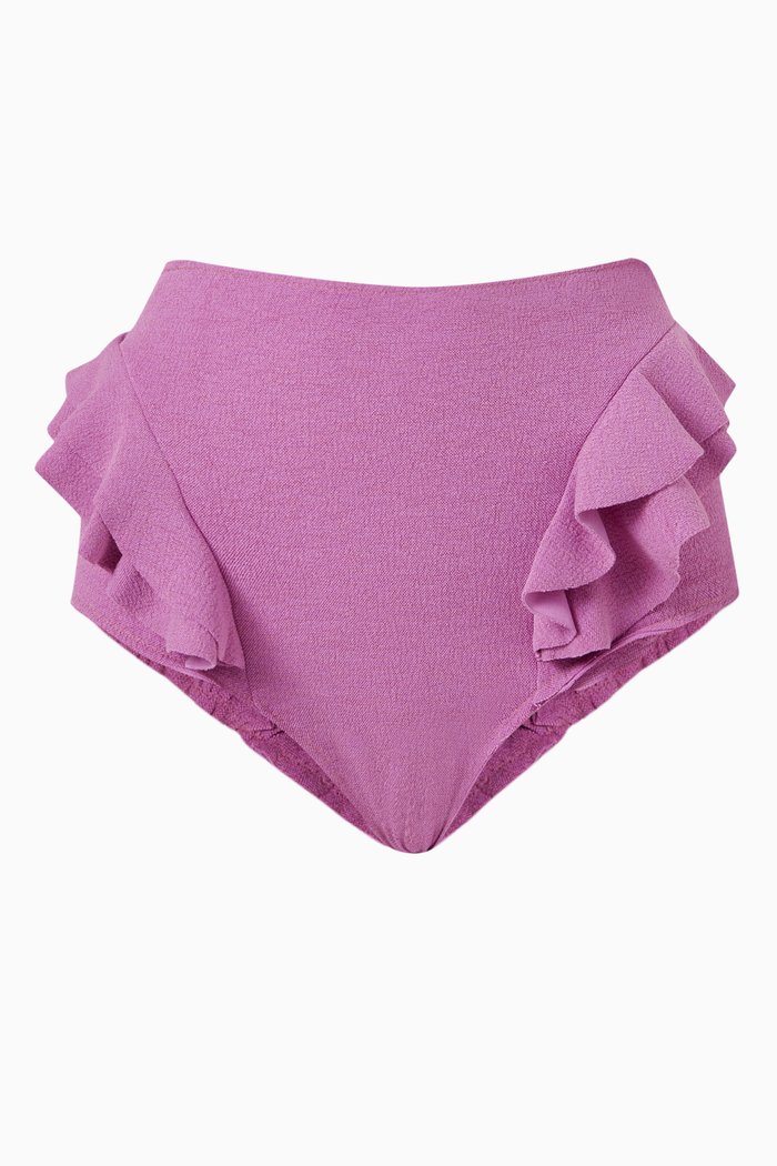 

Hopi High-waist Bikini Bottoms in Stretch Nylon, Purple