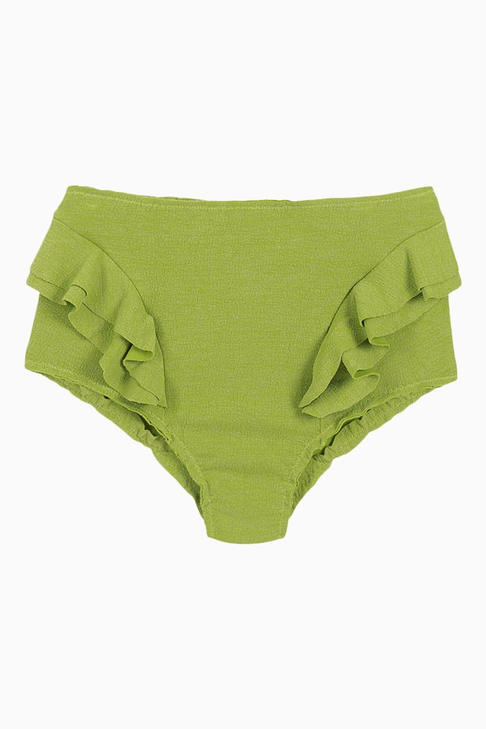 

Turbe High-waist Bikini Bottoms in Stretch Nylon, Green