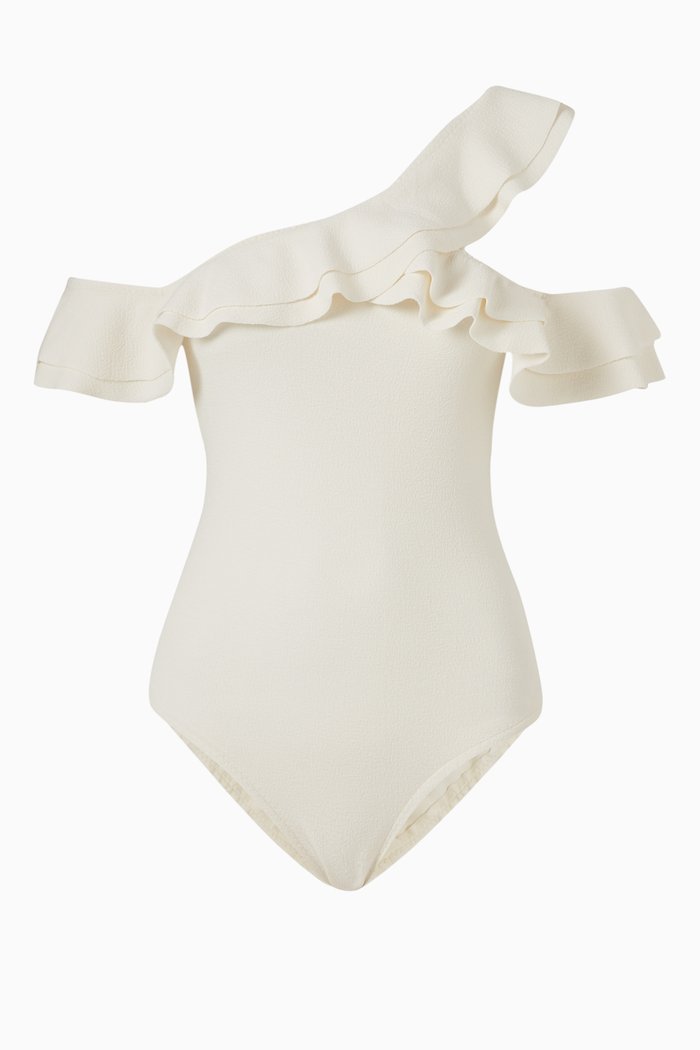 

Bresse One-shoulder Swimsuit in Stretch Nylon, White