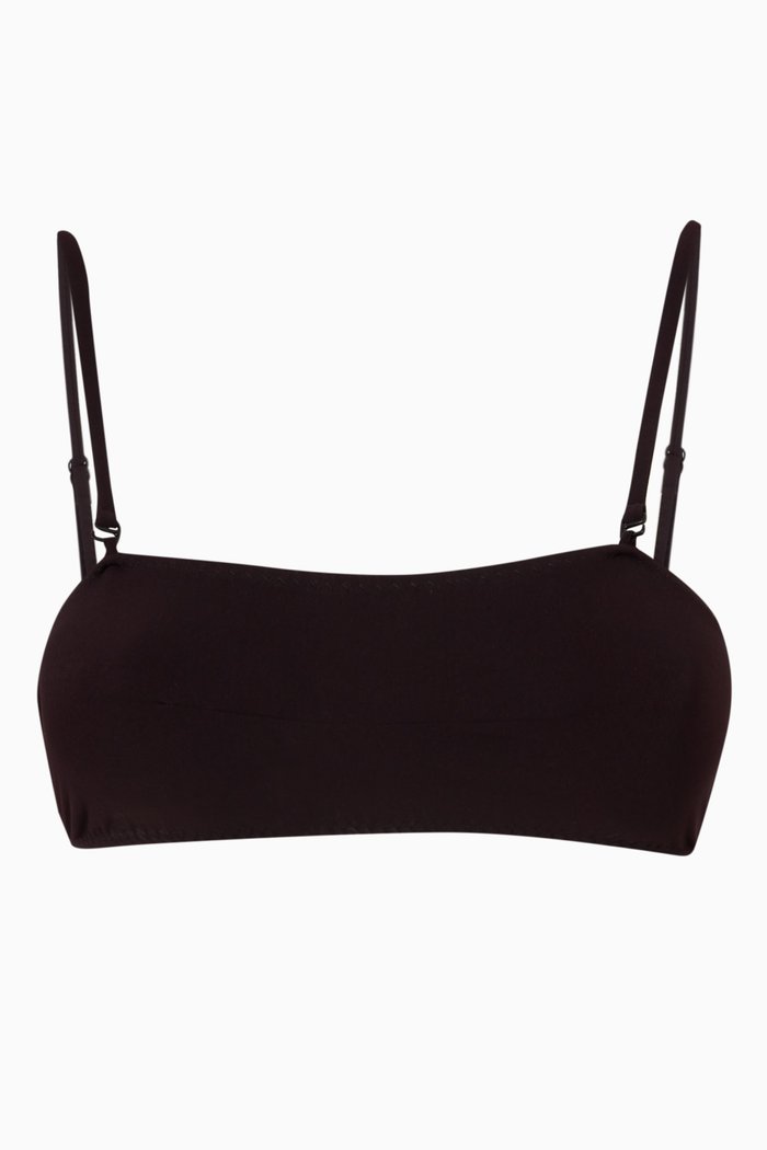

Zarbo Bikini Top in Stretch Nylon, Black