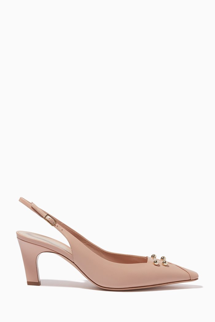 

Slingback Pumps in Leather, Neutral