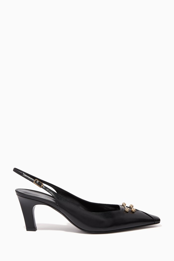 

Slingback Pumps in Leather, Black