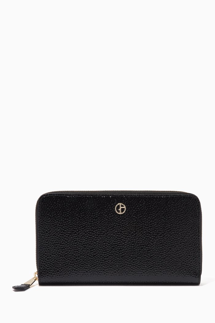 

Zip Wallet in Patent Leather, Black