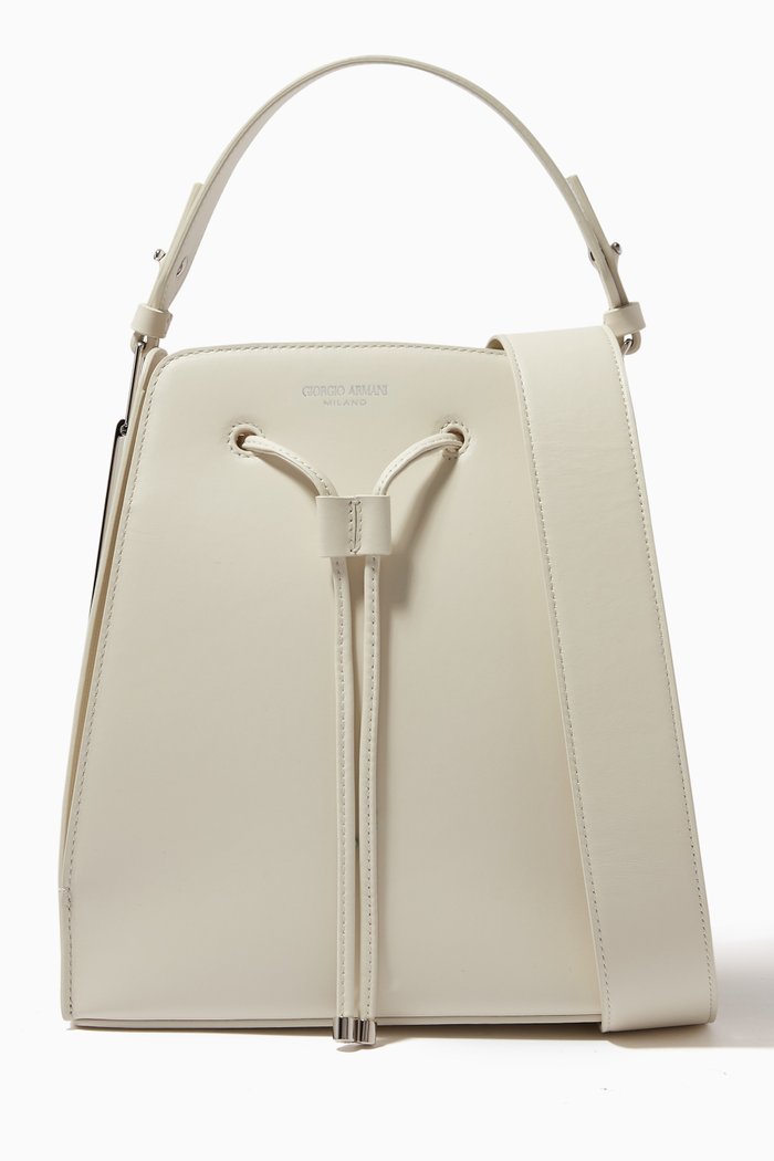 

Medium Bucket Bag in Leather, Neutral
