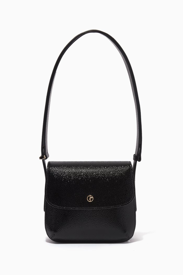 

La Prima Shoulder Bag in Leather, Black