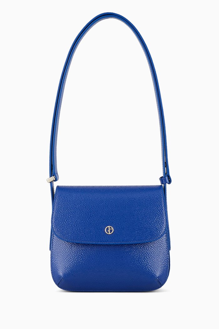 La Prima Shoulder Bag in Leather, Blue