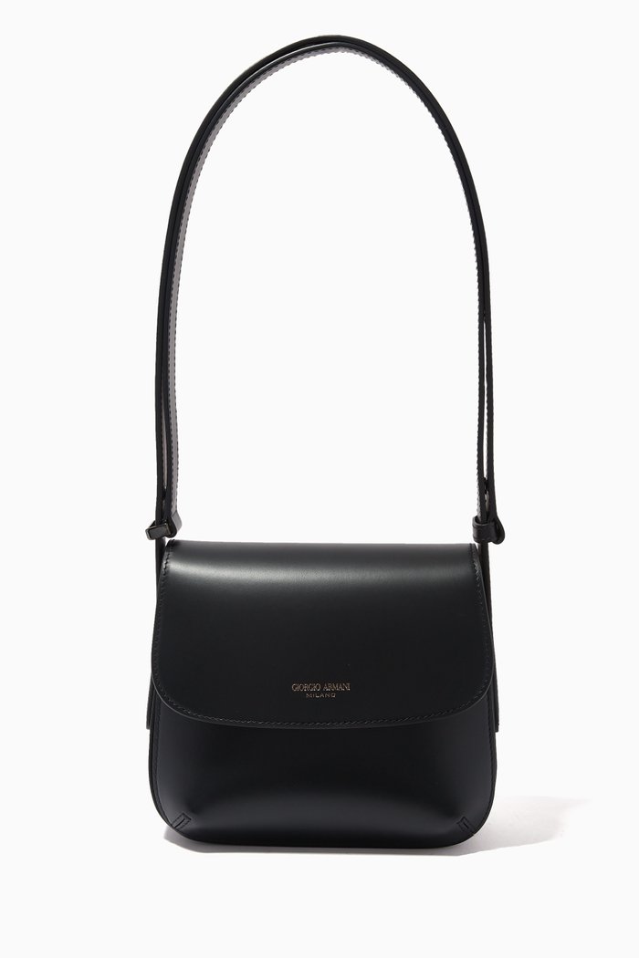 

Small La Prima Shoulder Bag in Eco Leather, Black