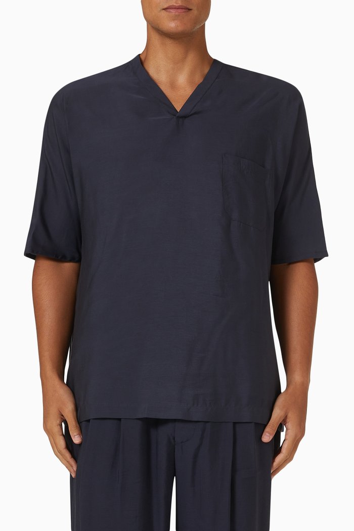 

T-shirt in Silk Blend, Blue