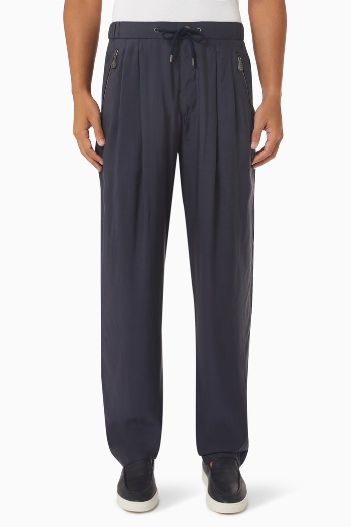 

Straight Pants in Viscose, Blue