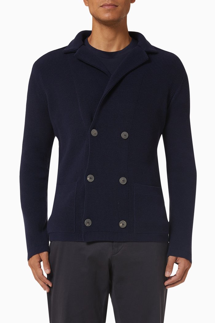 

Cardigan in Knit Cotton, Blue