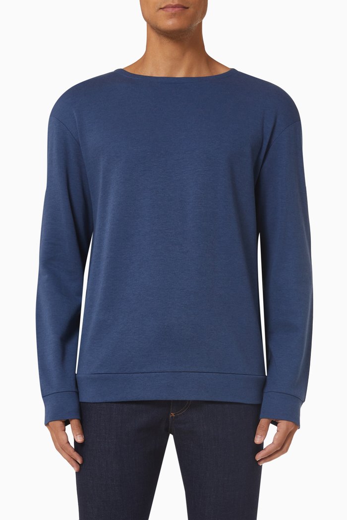 

Sweatshirt in Cotton, Blue