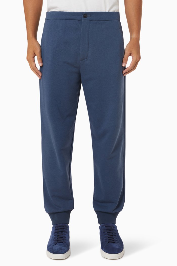 

Tapered Pants in Knit Cotton, Blue