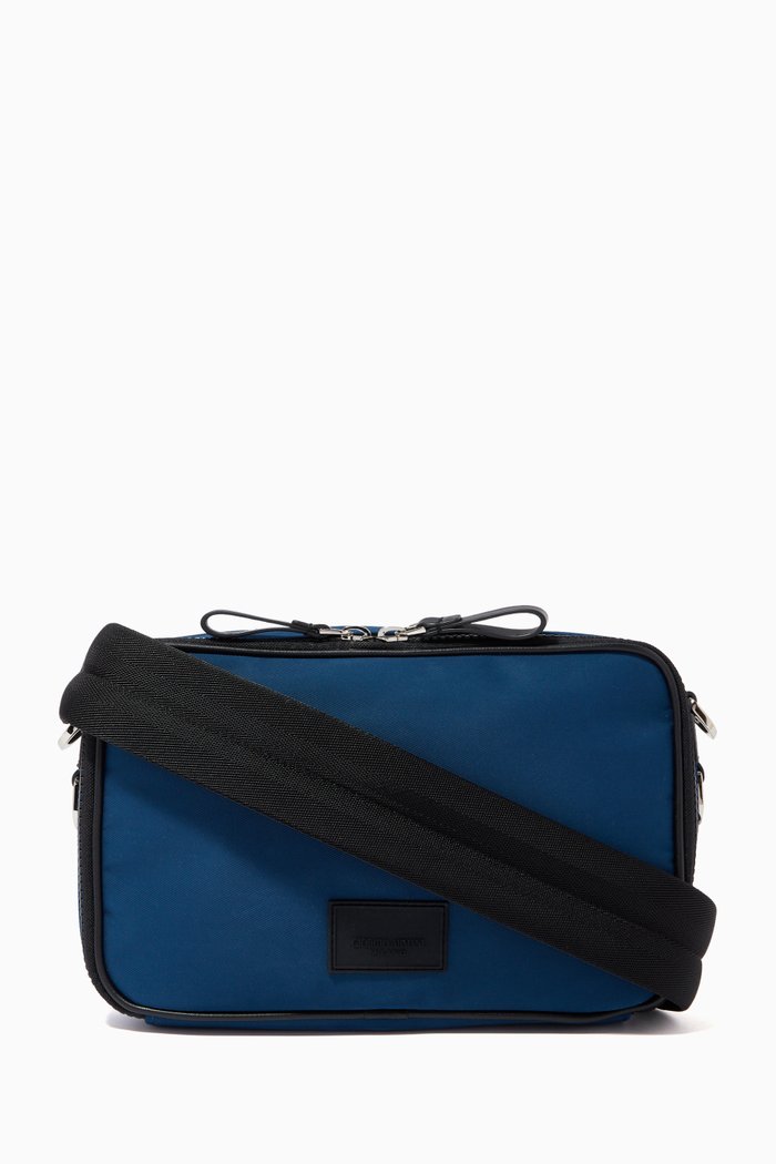 

Logo Patch Crossbody Bag in Recyclable Nylon, Blue