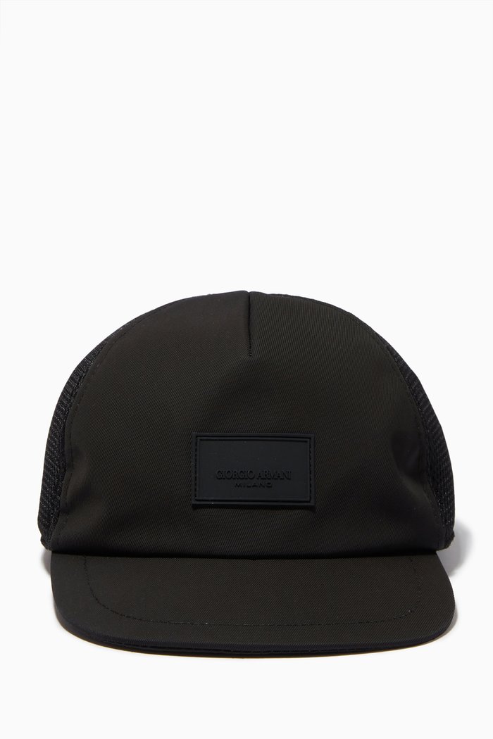 

Baseball Cap in Twill & Mesh, Black