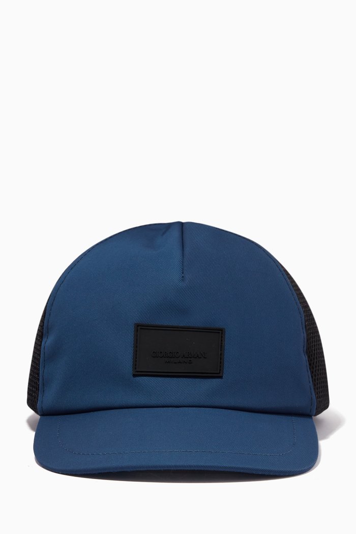 

Baseball Cap in Twill & Mesh, Blue