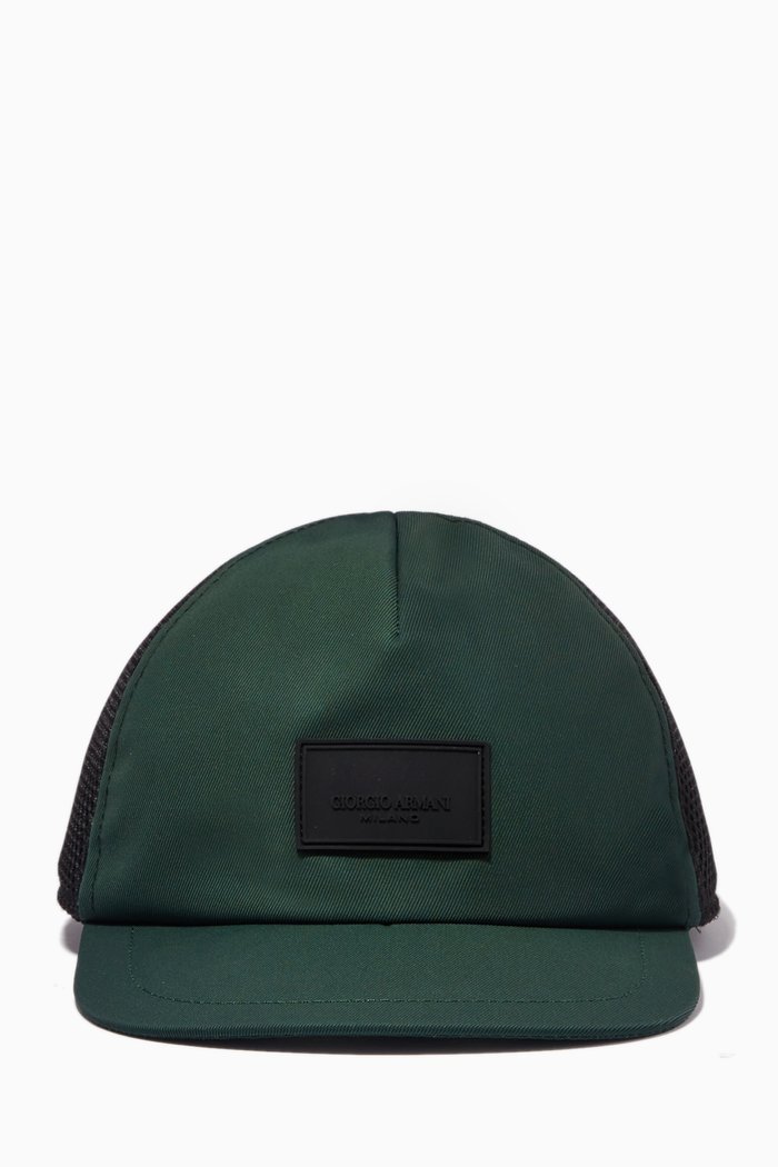 

Baseball Cap in Twill & Mesh, Green