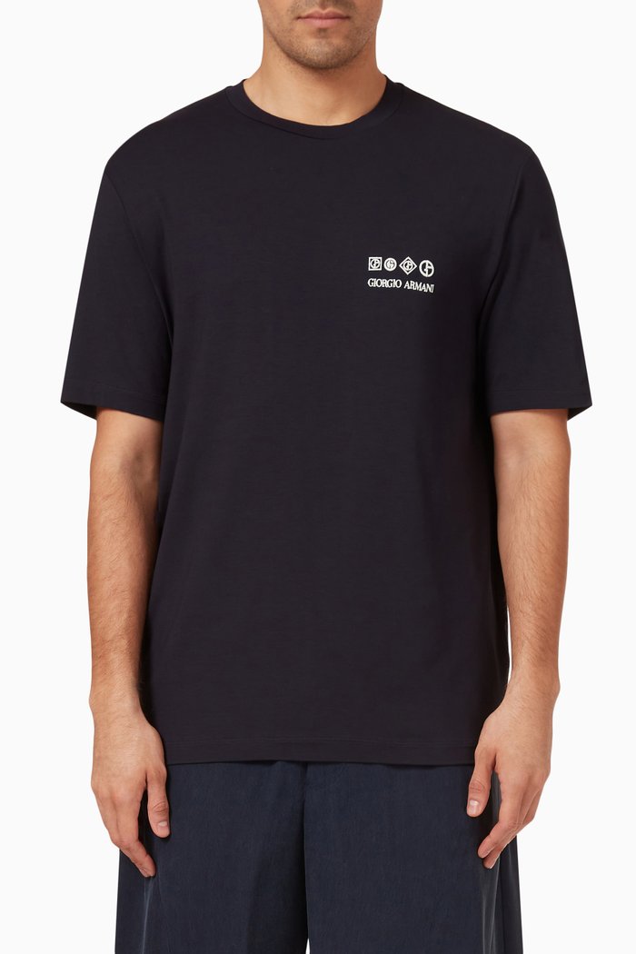 

Logo T-shirt in Viscose Jersey, Blue