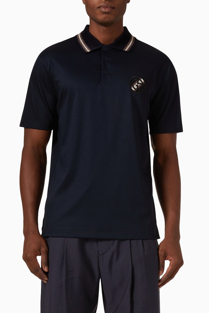 

Polo Shirt in Cotton Piqué, Blue