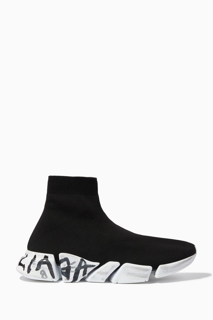 

Speed 2.0 Graffiti Sneakers in Recycled Knit, Black