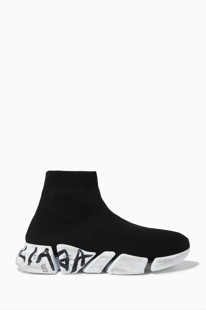 

Speed 2.0 Graffiti Sneakers in Recycled Knit, Black