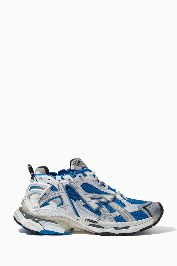 

Runner Sneakers in Mesh & Nylon, Blue