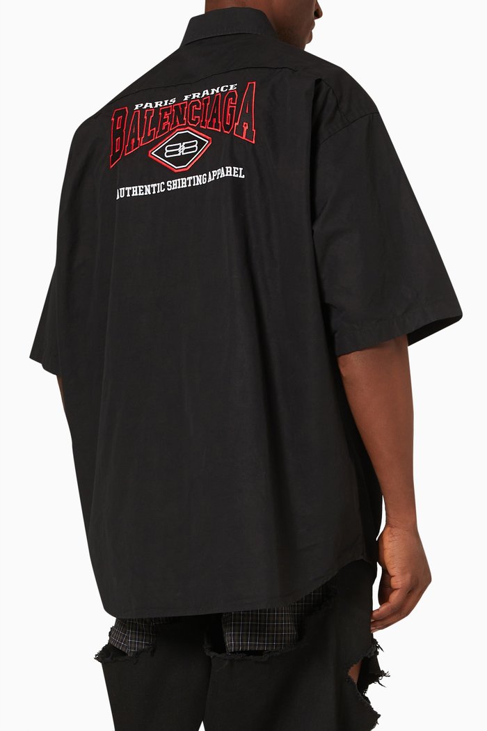 

BB Icon Large Fit Shirt in Cotton Poplin, Black