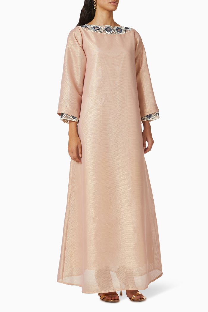 

Embellished A-line Maxi Dress in Stiff Tulle, Pink