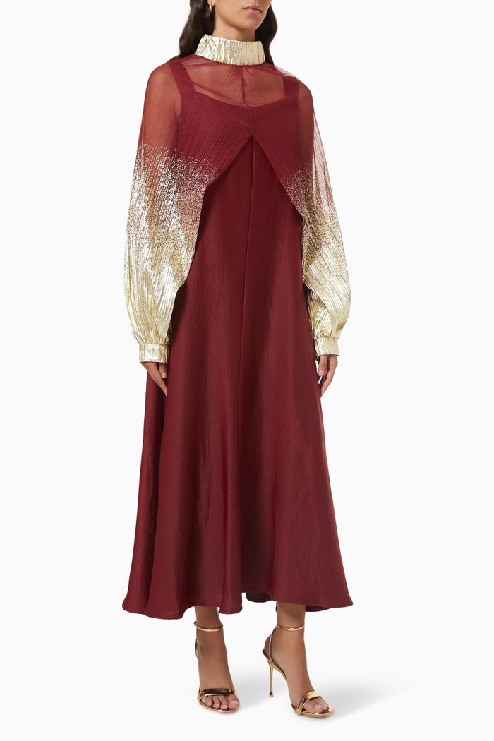 

Cape Dress, Burgundy