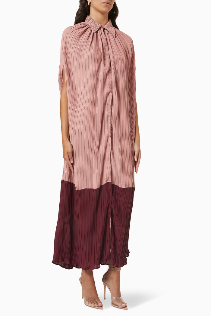 

Pleated Shirt Dress, Pink