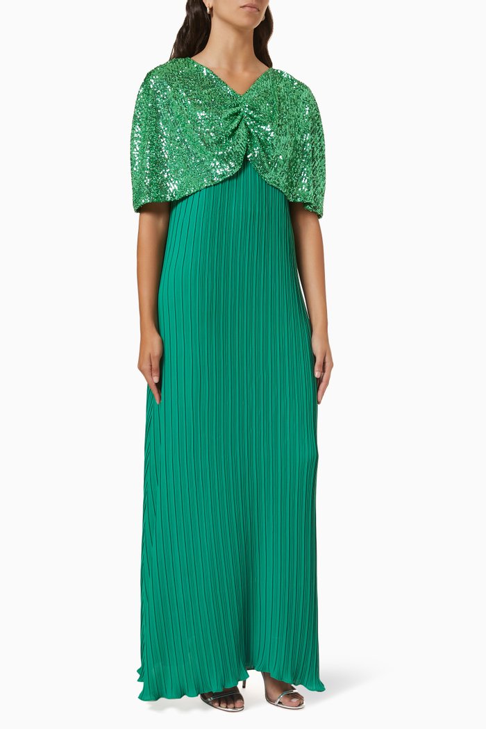 

Butterfly Cape Dress, Green