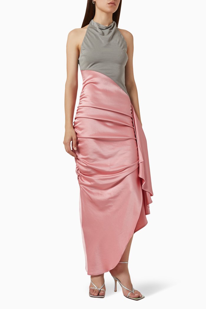

05 Claudia Dress in Satin, Pink