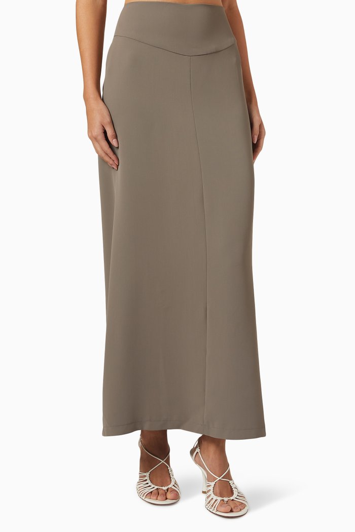 

05 Staple Skirt in Slinky Knit, Brown
