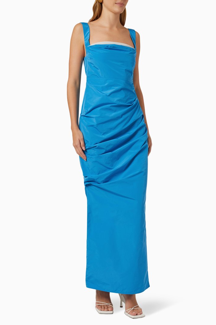 

05 Raf Dress in Structured Cotton, Blue