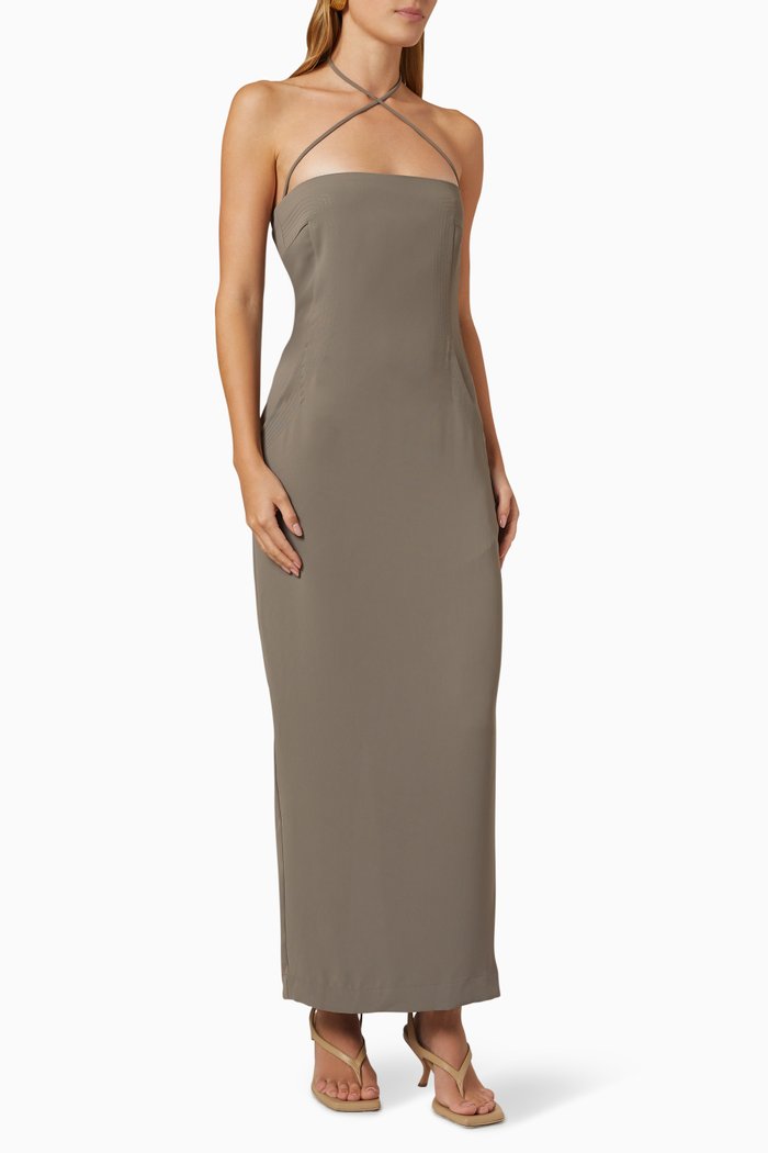 

05 Audrey Dress in Slinky Knit, Brown