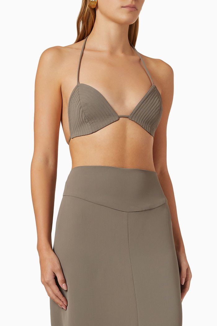

05 Marta Bra in Topstitch Slinky Knit, Brown