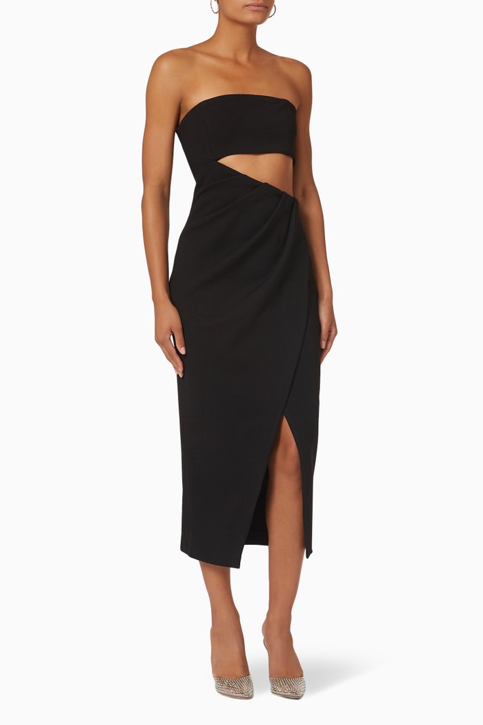 

Medora Dress in Bonded Crepe, Black