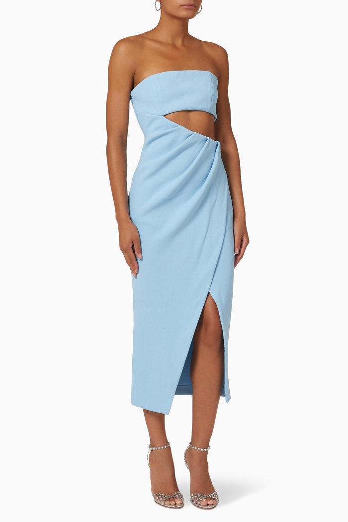 

Medora Dress in Bonded Crepe, Blue