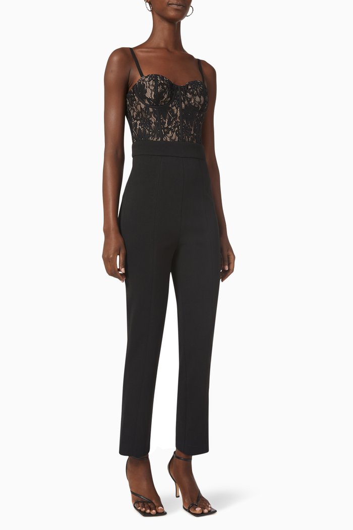 

Sylvia Jumpsuit in Lace, Black