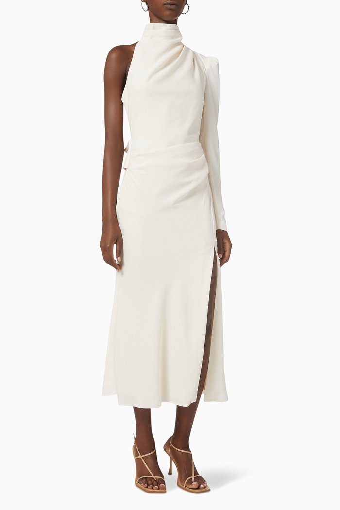 

Georgetta Dress in Satin, Neutral