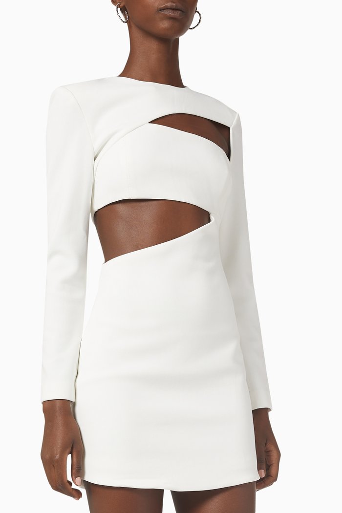 

Ivanna Mini Dress in Bonded Crepe, White