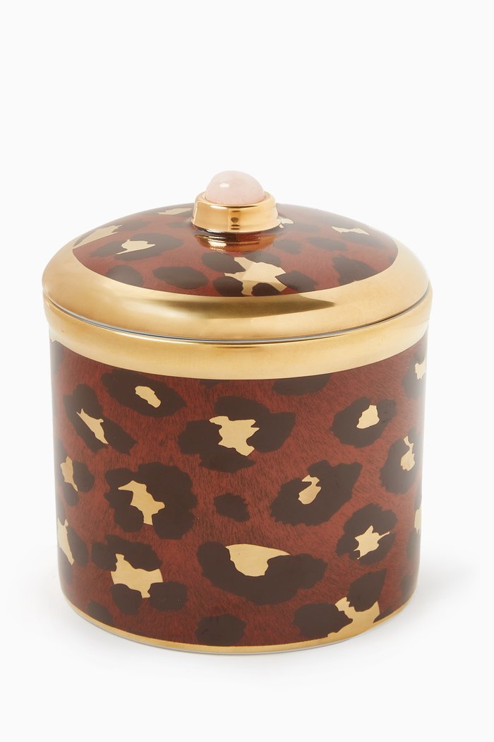 

Safari Leopard Candle in Limoges Porcelain, Brown