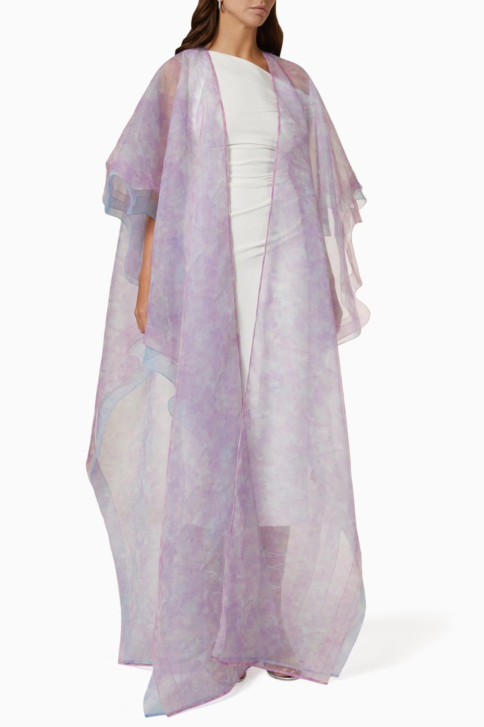 

Single Layer Abaya in Organza, Purple