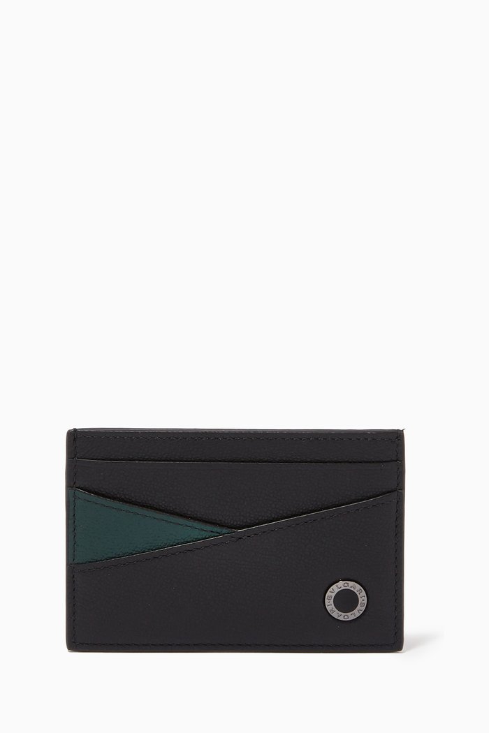 

Bvlgari Bvlgari Card Holder in "Urban" Grain Leather, Black