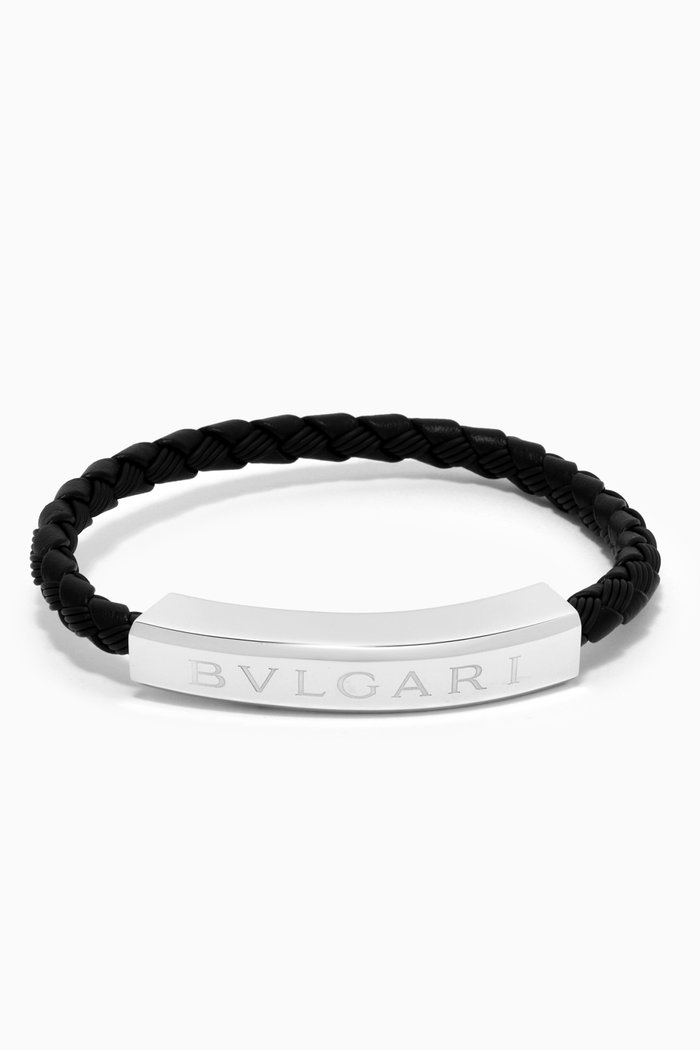 

Bvlgari Bvlgari Bracelet in Leather & Rubber, Black