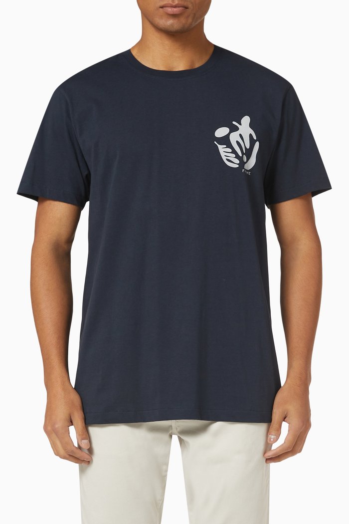 

Summer Print T-shirt in Cotton Jersey, Blue