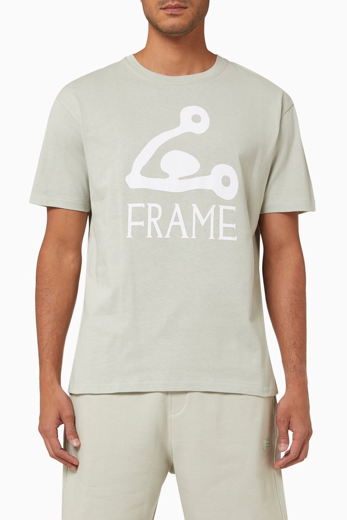 

Abstract Print T-shirt in Cotton, Grey