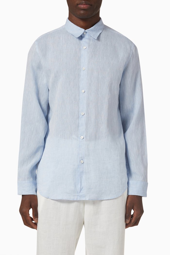 

Irving Shirt in Linen, Blue