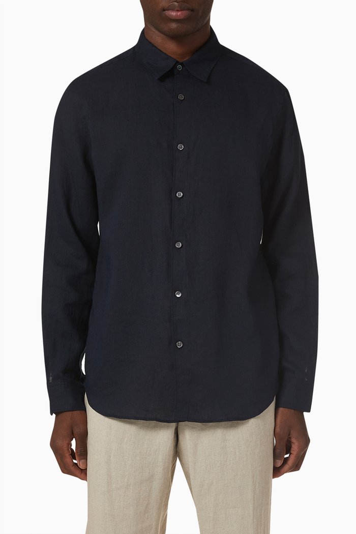 

Irving Shirt in Linen, Blue
