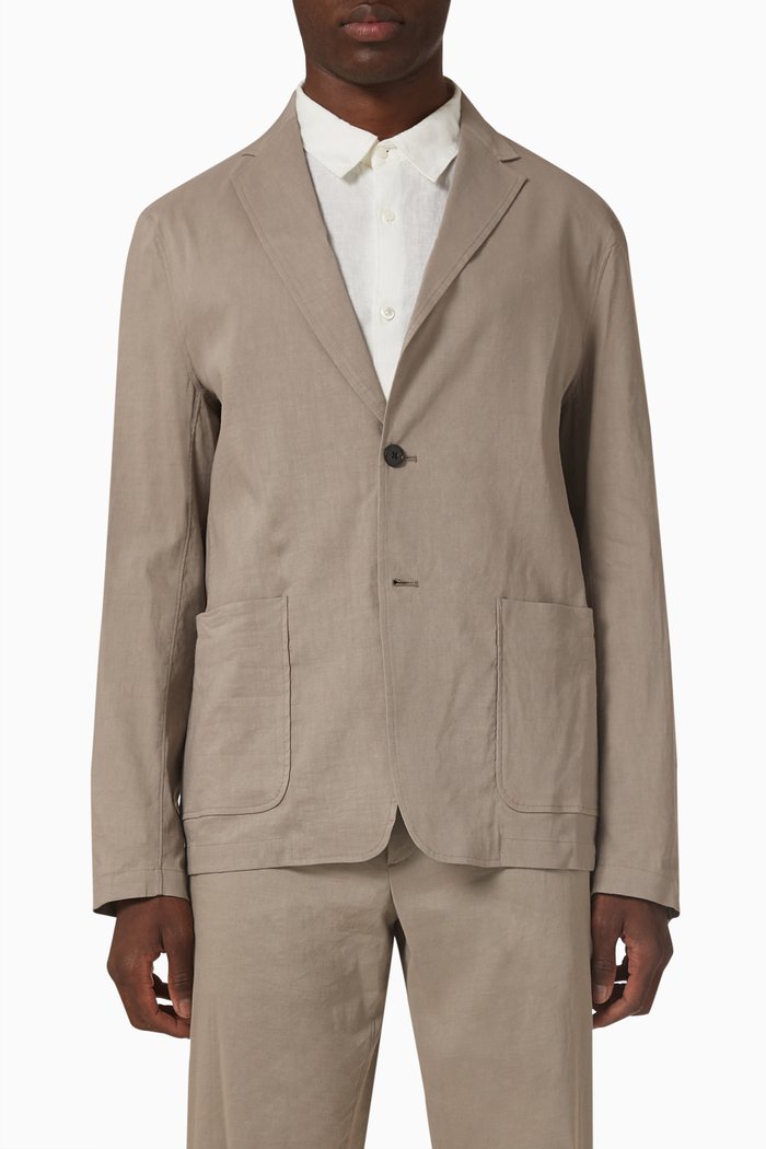 

Clinton Blazer in Linen, Neutral