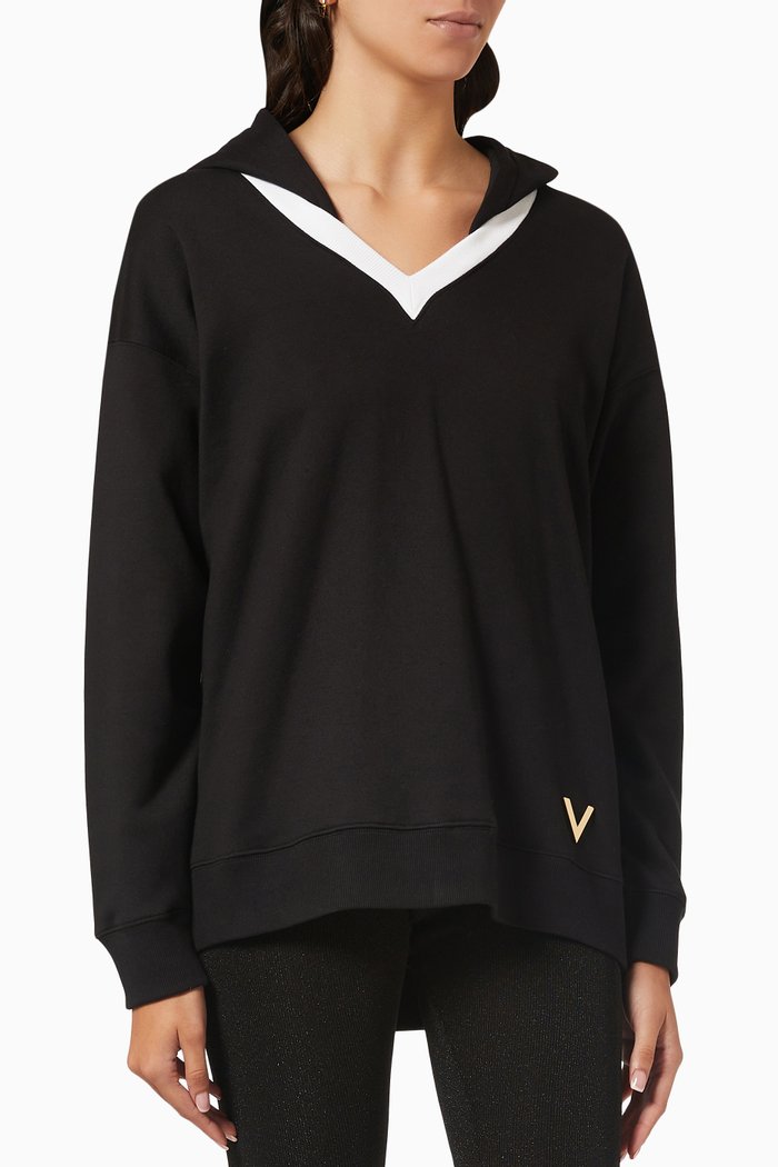 

Logo Hoodie in Cotton Jersey, Black